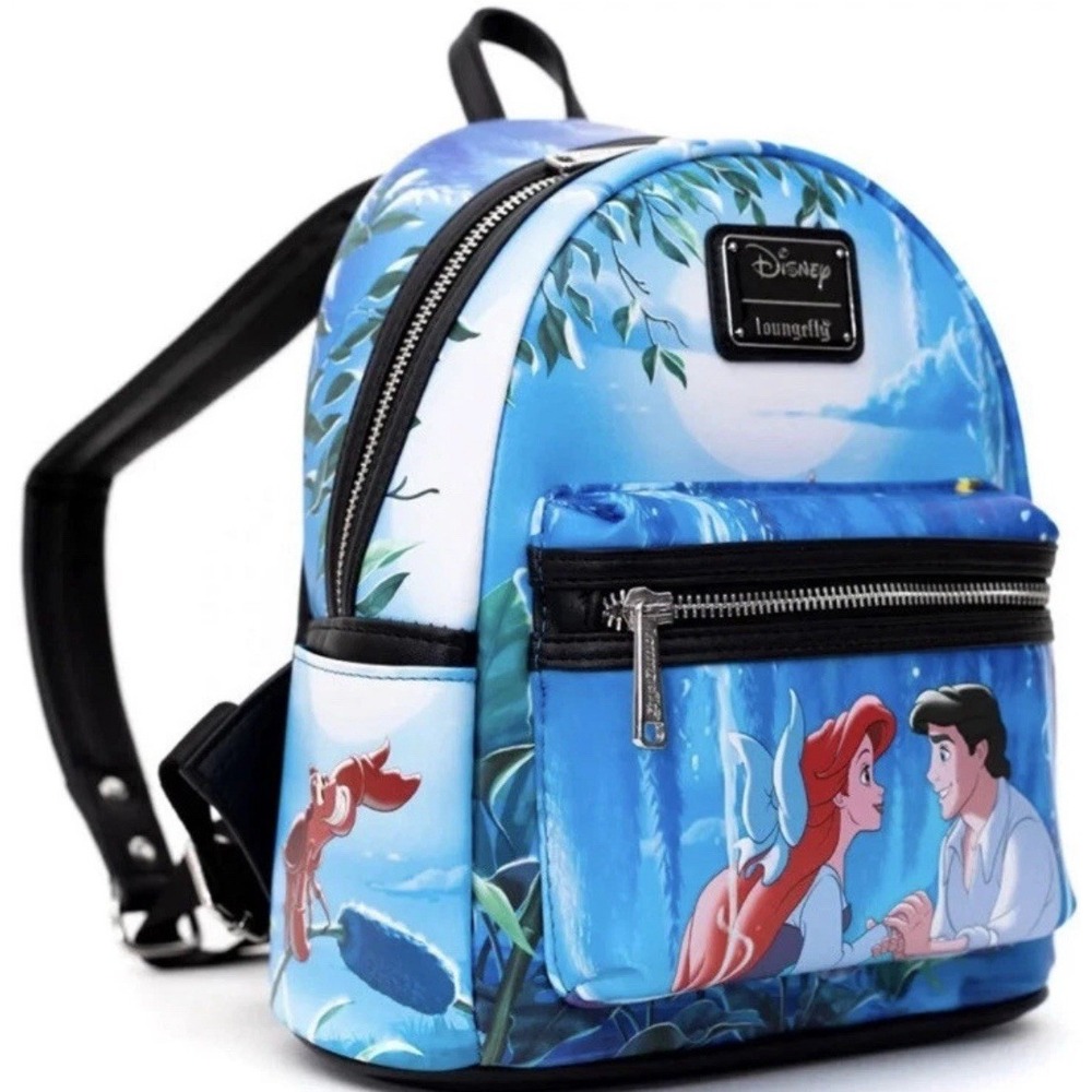Loungefly Disney Exclusive Little Mermaid Kiss The Girl Ariel Mini Backpack NWT - Picture 2 of 3